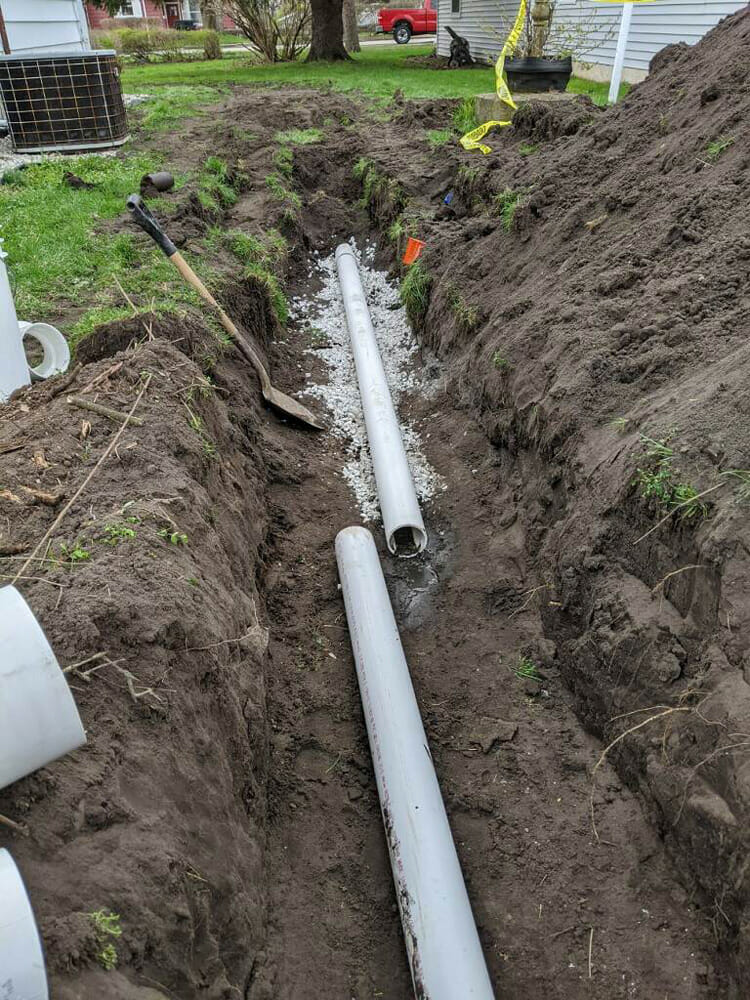 Sewer drainage installation